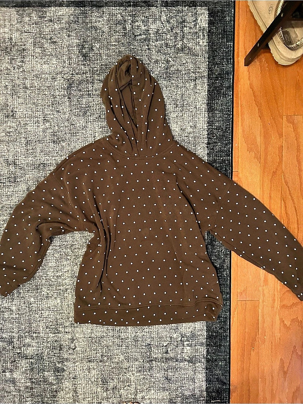 Polka Dot Hoodie in Brown